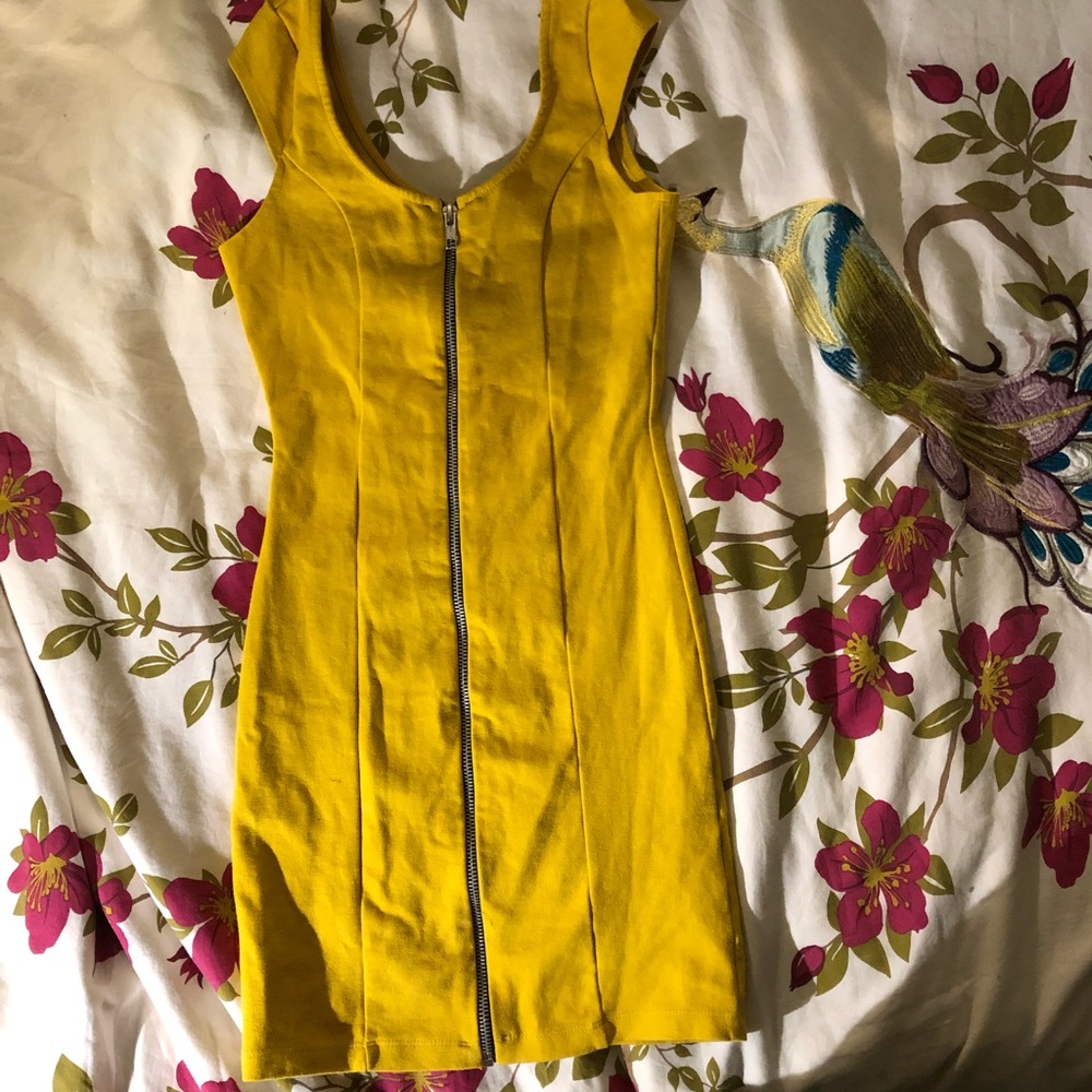 Yellow Zipper Dress